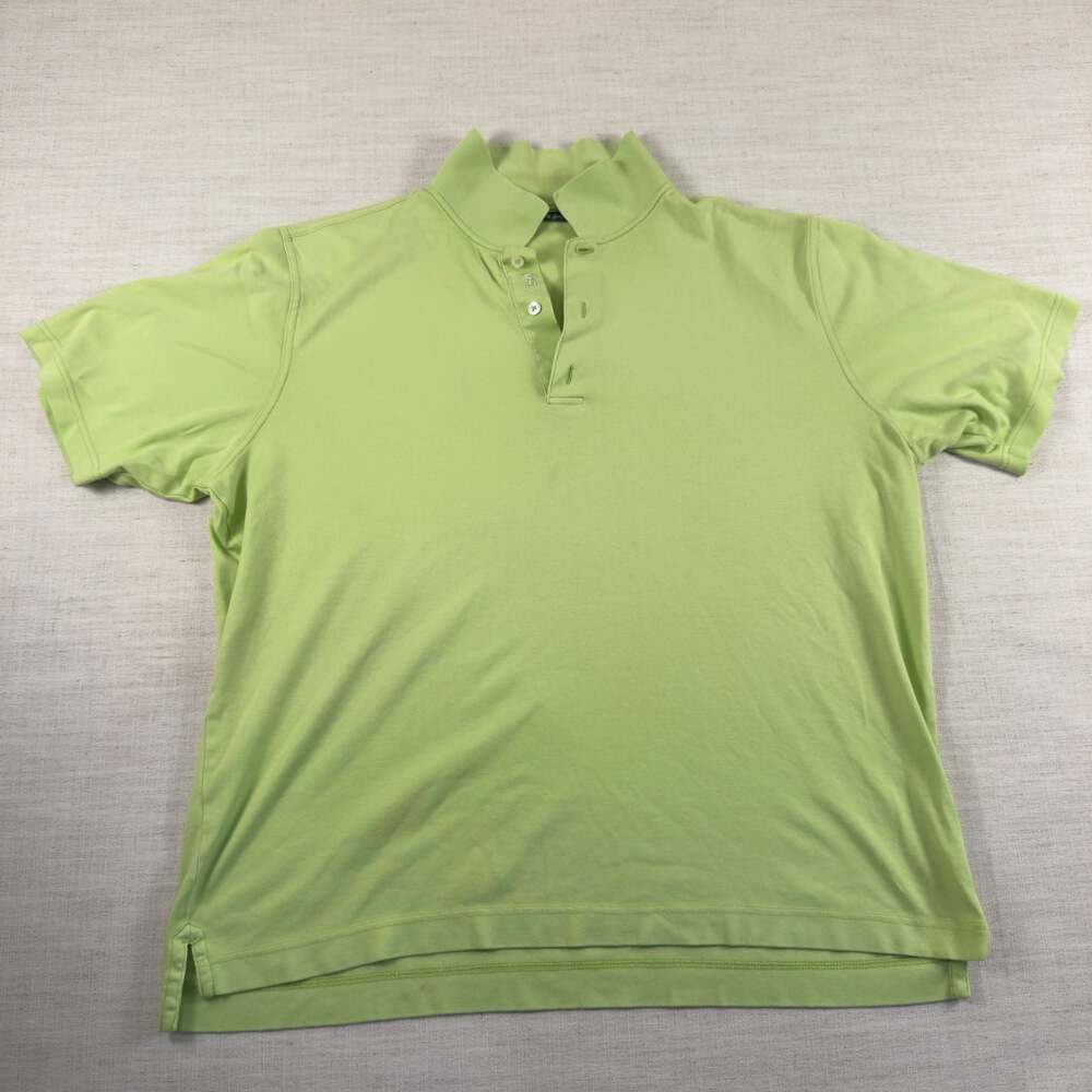 Bobby Jones Men's 100% Cotton Short Sleeve Polo Shirt Lime Green Size L